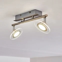 Leuchten Direkt Marsen Deckenleuchte LED Nickel-Matt, 2-flammig, Fernbedienung, Farbwechsler -LED Leuchten Verkäufe 2022 marsen deckenleuchte h3297957 do2 16