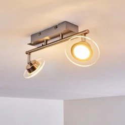 Leuchten Direkt Marsen Deckenleuchte LED Nickel-Matt, 2-flammig, Fernbedienung, Farbwechsler -LED Leuchten Verkäufe 2022 marsen deckenleuchte h3297957 do2 18