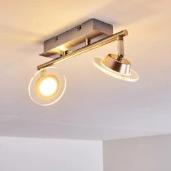 Leuchten Direkt Marsen Deckenleuchte LED Nickel-Matt, 2-flammig, Fernbedienung, Farbwechsler -LED Leuchten Verkäufe 2022 marsen deckenleuchte h3297957 do2 19