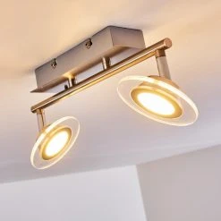 Leuchten Direkt Marsen Deckenleuchte LED Nickel-Matt, 2-flammig, Fernbedienung, Farbwechsler -LED Leuchten Verkäufe 2022 marsen deckenleuchte h3297957 do2 2