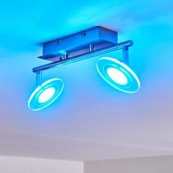 Leuchten Direkt Marsen Deckenleuchte LED Nickel-Matt, 2-flammig, Fernbedienung, Farbwechsler -LED Leuchten Verkäufe 2022 marsen deckenleuchte h3297957 do2 23