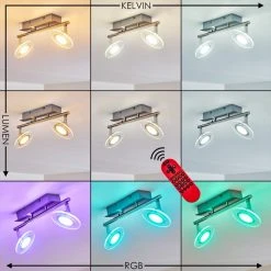 Leuchten Direkt Marsen Deckenleuchte LED Nickel-Matt, 2-flammig, Fernbedienung, Farbwechsler -LED Leuchten Verkäufe 2022 marsen deckenleuchte h3297957 do2 3