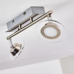 Leuchten Direkt Marsen Deckenleuchte LED Nickel-Matt, 2-flammig, Fernbedienung, Farbwechsler -LED Leuchten Verkäufe 2022 marsen deckenleuchte h3297957 do2 4