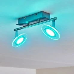 Leuchten Direkt Marsen Deckenleuchte LED Nickel-Matt, 2-flammig, Fernbedienung, Farbwechsler -LED Leuchten Verkäufe 2022 marsen deckenleuchte h3297957 do2 5