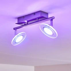 Leuchten Direkt Marsen Deckenleuchte LED Nickel-Matt, 2-flammig, Fernbedienung, Farbwechsler -LED Leuchten Verkäufe 2022 marsen deckenleuchte h3297957 do2 6