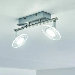 Leuchten Direkt Marsen Deckenleuchte LED Nickel-Matt, 2-flammig, Fernbedienung, Farbwechsler -LED Leuchten Verkäufe 2022 marsen deckenleuchte h3297957 do2 9