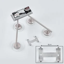 Hofstein Marsen Deckenleuchte LED Nickel-Matt, Chrom, 4-flammig, Fernbedienung, Farbwechsler -LED Leuchten Verkäufe 2022 marsen deckenleuchte h3571019 4