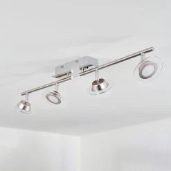 Hofstein Marsen Deckenleuchte LED Nickel-Matt, Chrom, 4-flammig, Fernbedienung, Farbwechsler -LED Leuchten Verkäufe 2022 marsen deckenleuchte h3571019 7