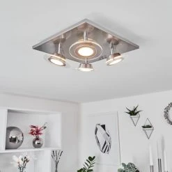 Hofstein Marsen Deckenleuchte LED Nickel-Matt, 4-flammig, Fernbedienung, Farbwechsler -LED Leuchten Verkäufe 2022 marsen deckenleuchte h3580394 10