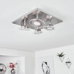 Hofstein Marsen Deckenleuchte LED Nickel-Matt, 4-flammig, Fernbedienung, Farbwechsler -LED Leuchten Verkäufe 2022 marsen deckenleuchte h3580394 11