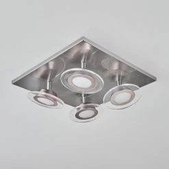 Hofstein Marsen Deckenleuchte LED Nickel-Matt, 4-flammig, Fernbedienung, Farbwechsler -LED Leuchten Verkäufe 2022 marsen deckenleuchte h3580394 3