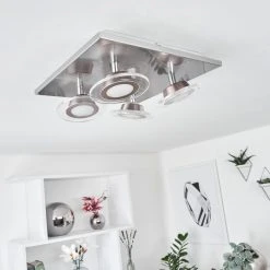 Hofstein Marsen Deckenleuchte LED Nickel-Matt, 4-flammig, Fernbedienung, Farbwechsler -LED Leuchten Verkäufe 2022 marsen deckenleuchte h3580394 4