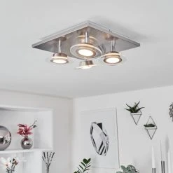 Hofstein Marsen Deckenleuchte LED Nickel-Matt, 4-flammig, Fernbedienung, Farbwechsler -LED Leuchten Verkäufe 2022 marsen deckenleuchte h3580394 5