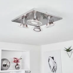 Hofstein Marsen Deckenleuchte LED Nickel-Matt, 4-flammig, Fernbedienung, Farbwechsler -LED Leuchten Verkäufe 2022 marsen deckenleuchte h3580394 8
