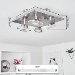 Hofstein Marsen Deckenleuchte LED Nickel-Matt, 4-flammig, Fernbedienung, Farbwechsler -LED Leuchten Verkäufe 2022 marsen deckenleuchte h3580394 9