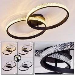 Hofstein Melosa Deckenleuchte LED Schwarz, Wei&szlig;, 1-flammig