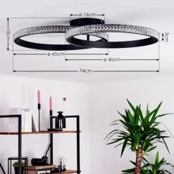 Hofstein Melosa Deckenleuchte LED Schwarz, Wei&szlig;, 1-flammig -LED Leuchten Verkäufe 2022 melosa deckenleuchte h3380963 3
