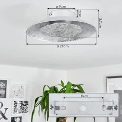 Hofstein Merlo Deckenleuchte LED Silber, 1-flammig 24 Hofstein Merlo Deckenleuchte LED Silber, 1-flammig -LED Leuchten Verkäufe 2022 merlo deckenleuchte h3551370 10