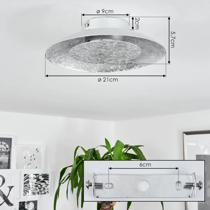 Hofstein Merlo Deckenleuchte LED Silber, 1-flammig 11 Hofstein Merlo Deckenleuchte LED Silber, 1-flammig – Bild 11