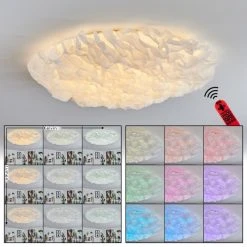 Hofstein Messejana Deckenleuchte LED Wei&szlig;, 1-flammig, Fernbedienung, Farbwechsler