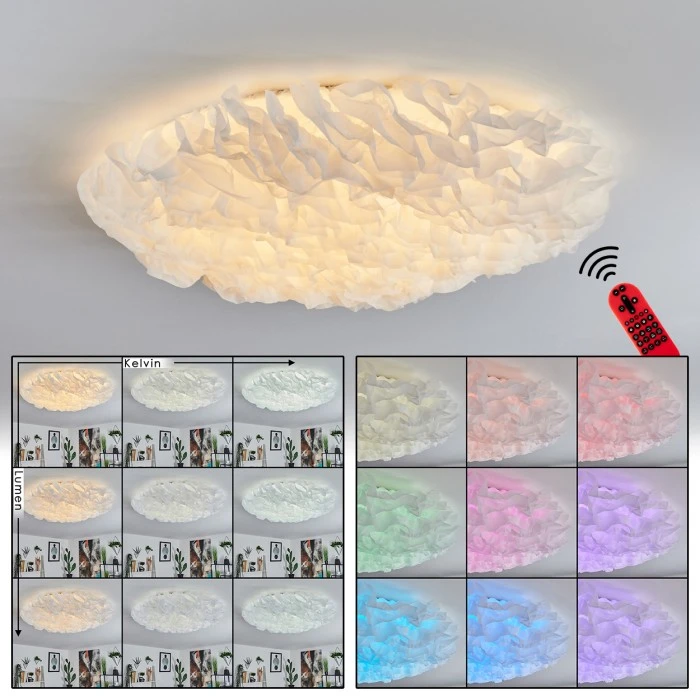 Hofstein Messejana Deckenleuchte LED Weiß, 1-flammig, Fernbedienung, Farbwechsler 1 Hofstein Messejana Deckenleuchte LED Weiß, 1-flammig, Fernbedienung, Farbwechsler