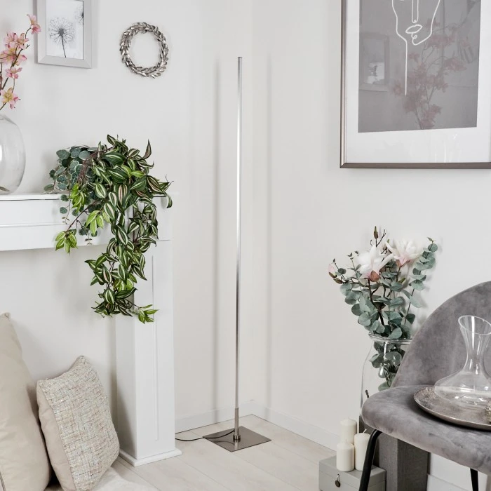 Hofstein Minacar Stehleuchte LED Nickel-Matt, 1-flammig, Fernbedienung, Farbwechsler 12 Hofstein Minacar Stehleuchte LED Nickel-Matt, 1-flammig, Fernbedienung, Farbwechsler – Bild 12