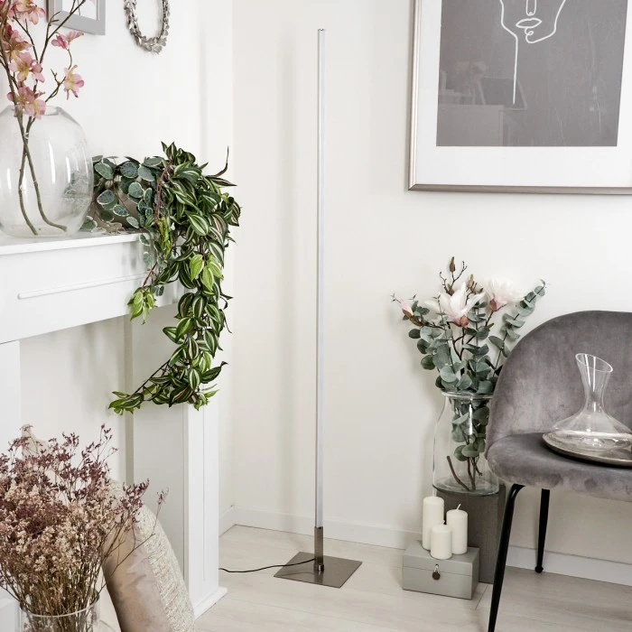 Hofstein Minacar Stehleuchte LED Nickel-Matt, 1-flammig, Fernbedienung, Farbwechsler 10 Hofstein Minacar Stehleuchte LED Nickel-Matt, 1-flammig, Fernbedienung, Farbwechsler – Bild 10