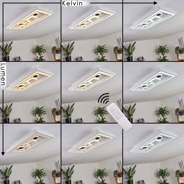 Hofstein Minichu Deckenleuchte LED Schwarz, Weiß, 1-flammig, Fernbedienung 2 Hofstein Minichu Deckenleuchte LED Schwarz, Weiß, 1-flammig, Fernbedienung – Bild 2