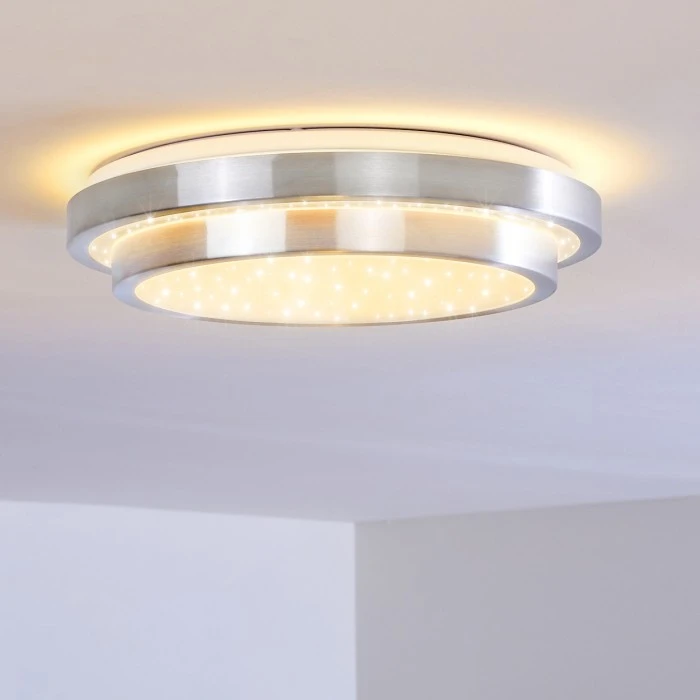 Hofstein Mirabeau Deckenleuchte LED Aluminium, 2-flammig, Fernbedienung, Farbwechsler 4 Hofstein Mirabeau Deckenleuchte LED Aluminium, 2-flammig, Fernbedienung, Farbwechsler – Bild 4