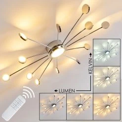 Hofstein Mirror Deckenleuchte LED Chrom, 1-flammig, Fernbedienung