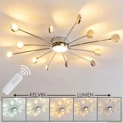 Hofstein Mirror Deckenleuchte LED Chrom, 1-flammig, Fernbedienung -LED Leuchten Verkäufe 2022 mirror deckenleuchte h3098158 do1 28