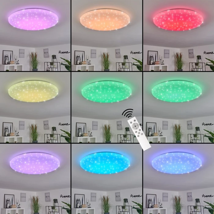 Hofstein Mixta Deckenpanel LED Weiß, 1-flammig, Fernbedienung, Farbwechsler 2 Hofstein Mixta Deckenpanel LED Weiß, 1-flammig, Fernbedienung, Farbwechsler – Bild 2