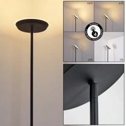 Hofstein Mjölby Deckenfluter LED Schwarz, 1-flammig