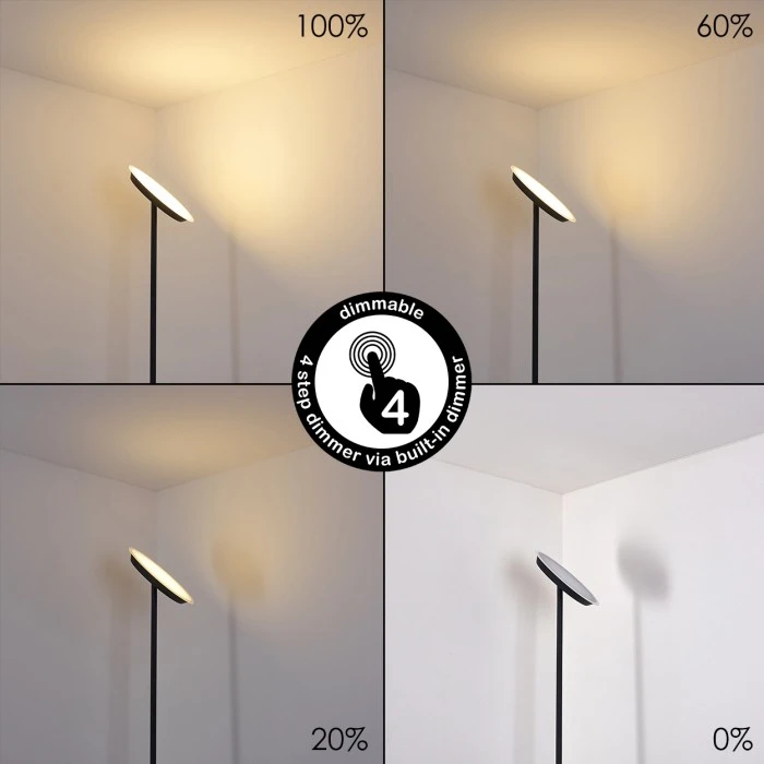 Hofstein Mjölby Deckenfluter LED Schwarz, 1-flammig 4 Hofstein Mjölby Deckenfluter LED Schwarz, 1-flammig – Bild 4