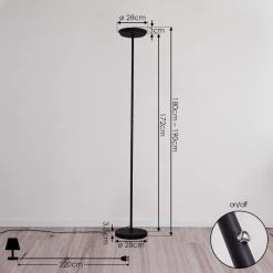 Hofstein Mj&ouml;lby Deckenfluter LED Schwarz, 1-flammig -LED Leuchten Verkäufe 2022 mjoelby deckenfluter h3382707 3