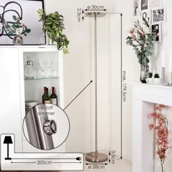 Hofstein Mjoelby Deckenfluter LED Nickel-Matt, 1-flammig -LED Leuchten Verkäufe 2022 mjoelby deckenfluter h3570982 3