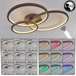 Hofstein Moemoto Deckenleuchte LED Anthrazit, 1-flammig, Fernbedienung