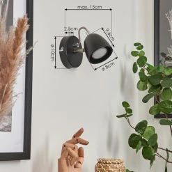 Hofstein Moesdorf Wandleuchte LED Nickel-Matt, Schwarz, 1-flammig -LED Leuchten Verkäufe 2022 moesdorf wandleuchte h3610596 3