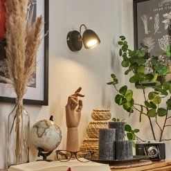 Hofstein Moesdorf Wandleuchte LED Nickel-Matt, Schwarz, 1-flammig -LED Leuchten Verkäufe 2022 moesdorf wandleuchte h3610596 8