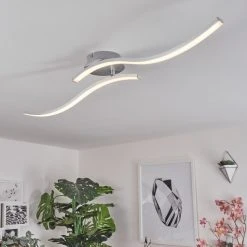 Hofstein Mohlin Deckenleuchte LED Nickel-Matt, Chrom, 2-flammig