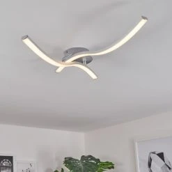 Hofstein Mohlin Deckenleuchte LED Nickel-Matt, Chrom, 2-flammig -LED Leuchten Verkäufe 2022 mohlin deckenleuchte h3446676 6