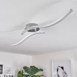 Hofstein Mohlin Deckenleuchte LED Nickel-Matt, Chrom, 2-flammig -LED Leuchten Verkäufe 2022 mohlin deckenleuchte h3446676 9