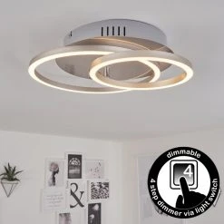 Hofstein Mohlin Deckenleuchte LED Nickel-Matt, 1-flammig