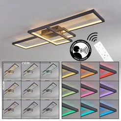 Hofstein Momahaki Deckenleuchte LED Anthrazit, 1-flammig, Fernbedienung