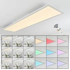 Hofstein Montalba Deckenpanel LED Wei&szlig;, 1-flammig, Fernbedienung, Farbwechsler