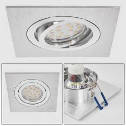 Hofstein Monthois Einbauleuchte LED Nickel-Matt, Chrom, 1-flammig