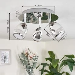 Hofstein Morges Deckenleuchte LED Chrom, 3-flammig -LED Leuchten Verkäufe 2022 morges deckenleuchte h3446942 3