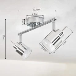 Hofstein Morges Deckenleuchte LED Chrom, 2-flammig -LED Leuchten Verkäufe 2022 morges deckenleuchte h3446973 3