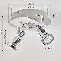 Hofstein Morges Deckenleuchte LED Nickel-Matt, Chrom, 2-flammig -LED Leuchten Verkäufe 2022 morges deckenleuchte h3458556 3