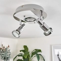 Hofstein Morges Deckenleuchte LED Nickel-Matt, Chrom, 2-flammig -LED Leuchten Verkäufe 2022 morges deckenleuchte h3458556 9